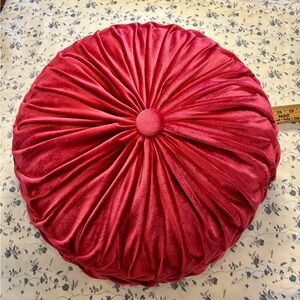 Bright Pink Velvet Round Pillow